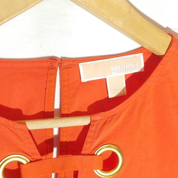 Michael Kors Bright Orange Flare Sleeve Keyhole Tunic - Picture 9 of 9